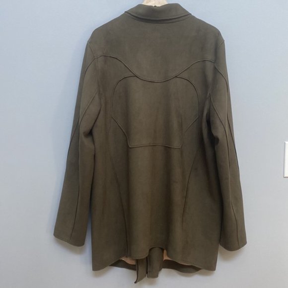 ❗️SOLD❗️By Anthropologie Ripley Sueded Longline Moto Faux Suede Jacket Size XL - Picture 10 of 10